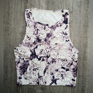 💜Balance Collection workout tank, purple roses, size S